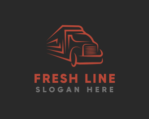 Minimalist Line Truck logo design