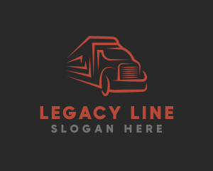 Minimalist Line Truck logo design