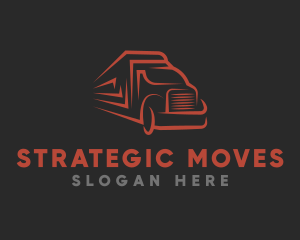 Minimalist Line Truck logo design