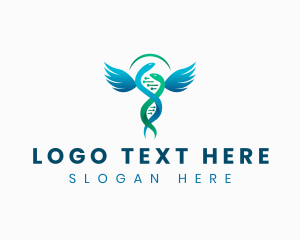 Medical DNA Caduceus logo design