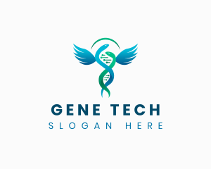 Medical DNA Caduceus logo design