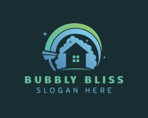 Clean Bubbles Housekeeping  logo design