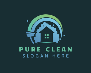 Clean Bubbles Housekeeping  logo design