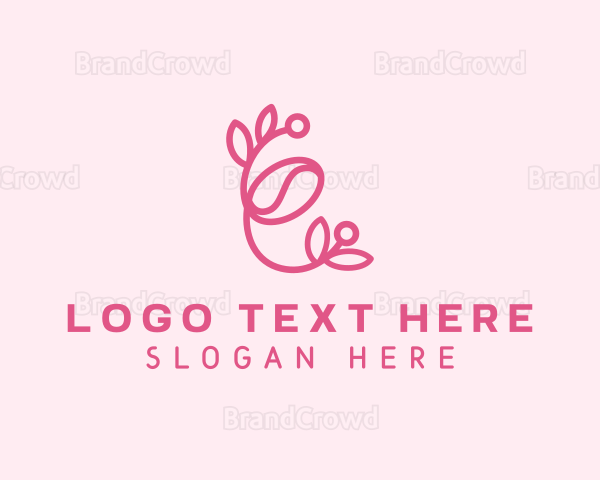 Floral Coffee Letter E Logo