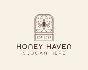 Beekeeping - Honey Bee Hive logo design