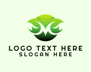 Farming - Green Botanical Plant Letter M logo design