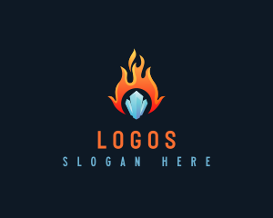 Heating - Fire Heat Cooler logo design