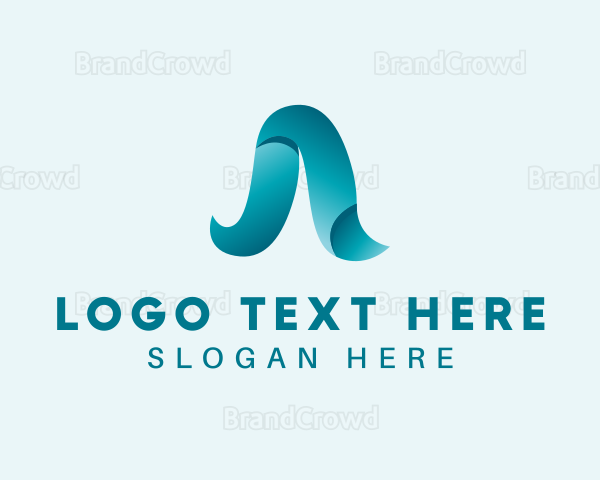 Modern 3D Ribbon Letter A Logo