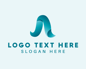 Network - Modern 3D Ribbon Letter A logo design