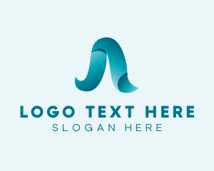 App - Modern 3D Ribbon Letter A logo design