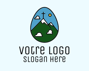 Mountaineer - Egg Mountain Cross logo design