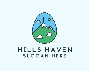 Egg Mountain Cross  logo design