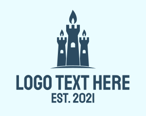 Tower - Blue Castle Candle logo design