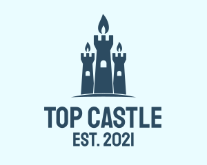Blue Castle Candle  logo design