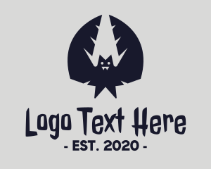 Ozark Big Eared Bat - Bat Wings Fangs logo design