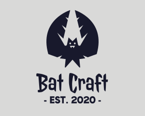 Bat Wings Fangs logo design