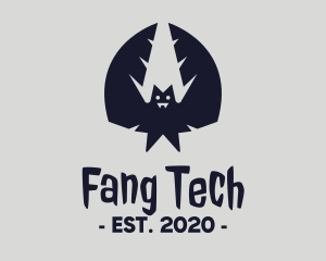 Bat Wings Fangs logo design