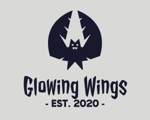 Bat Wings Fangs logo design