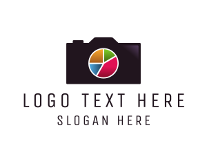Wagon Wheel - Pie Chart Camera logo design