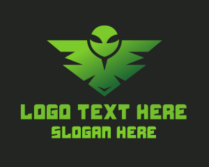 Alien - Green Alien Badge logo design