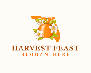 Florida Orange Blossom Fruit logo design