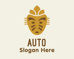 Golden Mayan Mask Logo