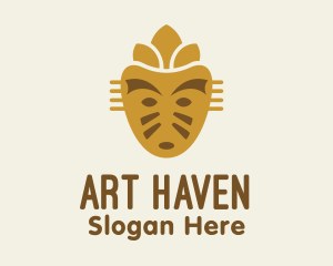 Golden Mayan Mask logo design