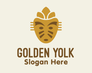 Golden Mayan Mask logo design