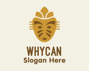 Historian - Golden Mayan Mask logo design