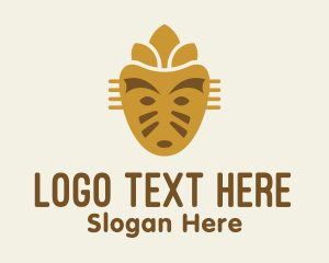 Golden Mayan Mask Logo