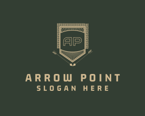 Archer - Warrior Arrow Banner logo design