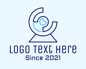 Online Class - Digital Blue Webcam logo design