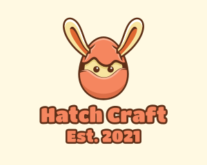 Hatch - Bunny Rabbit Egg Ninja logo design
