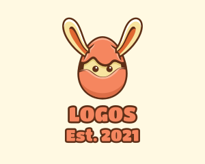Pet - Bunny Rabbit Egg Ninja logo design