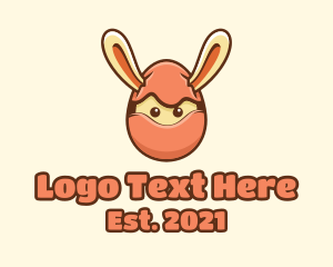 Easter - Bunny Rabbit Egg Ninja logo design