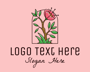 Eco Friendly - Wild Peony Flower logo design