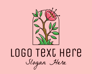 Flower Shop - Wild Peony Flower logo design