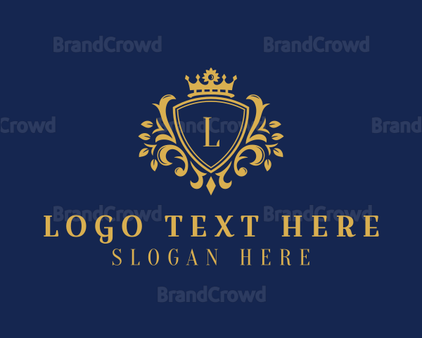 Shield Crown Wreath Logo
