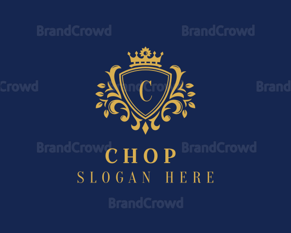 Shield Crown Wreath Logo