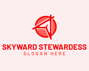 Stewardess - Paper Plane Travel Agency logo design