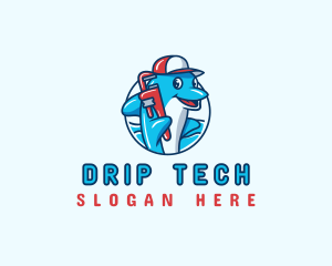 Dolphin Plumbing Wrench logo design