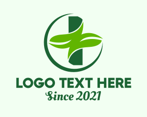 Cross - Environmental Cross Leaf logo design