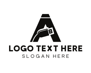 Charger - USB Plug Letter A logo design