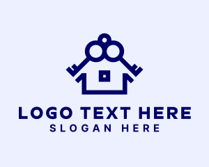Blue Mortgage Key logo design