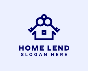 Mortgage - Blue Mortgage Key logo design