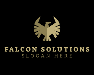 Golden Falcon Bird logo design