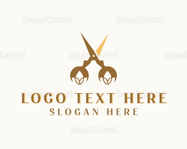 Flower Scissor Gardening Logo