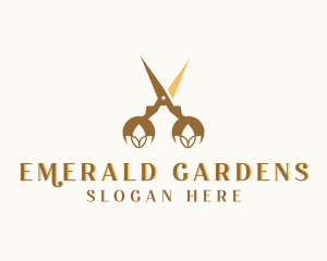 Flower Scissor Gardening logo design