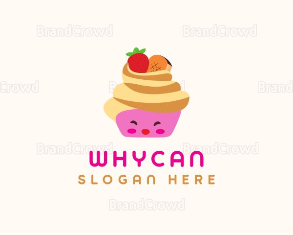 Happy Fruit Cupcake Logo