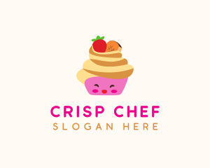 Happy Fruit Cupcake  logo design